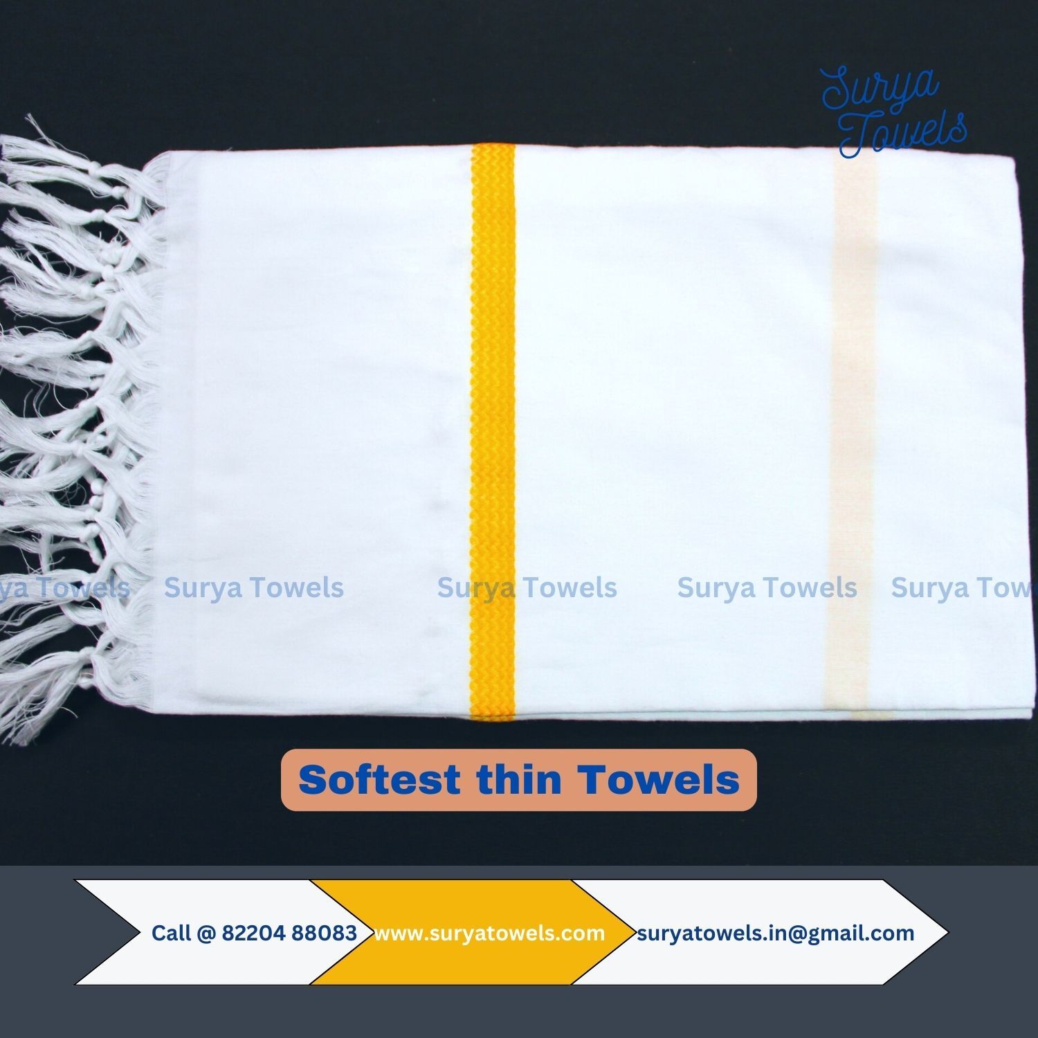 Soft Baby Towels 35x70 - Cotton, 35x70 Inches, White With Colored Borders | Ultra Soft, Quick Dry, Highly Absorbent, Customizable Size & Color