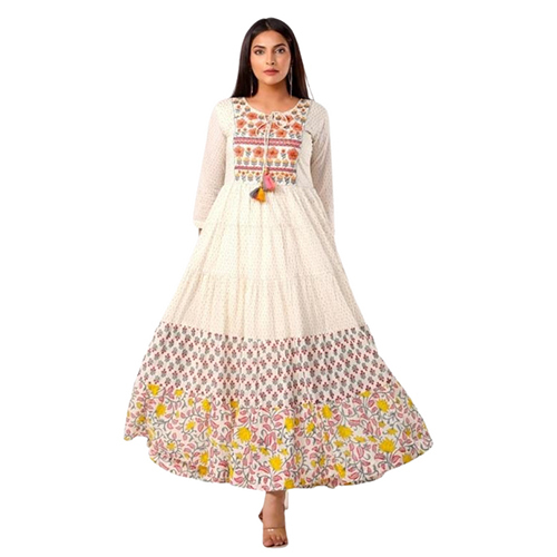 Off White Ac2030 Anarkali Pattern Full Length Kurtis
