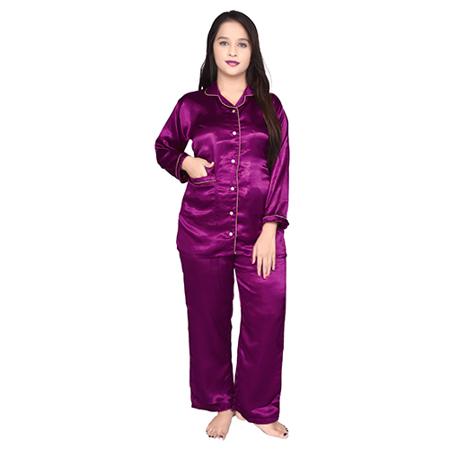 : Burgundy Acnd1002 Pajama And Shirt Nightwear Set