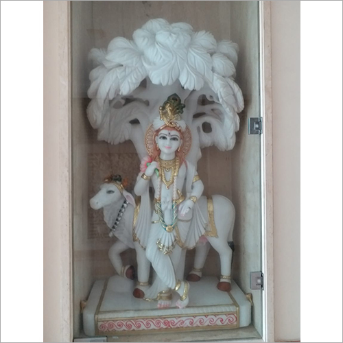 Durable White Marble Krishna Statue