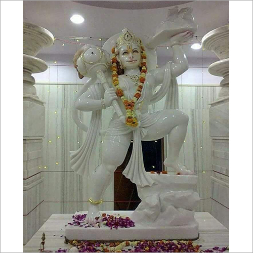 Durable White Marble Hanuman Statue