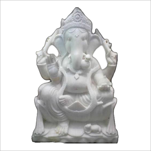 Easy To Install White Marble Shri Ganesh Statue