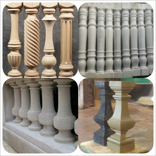 विभिन्न रंगों का संगमरमर का पत्थर और स्तंभ