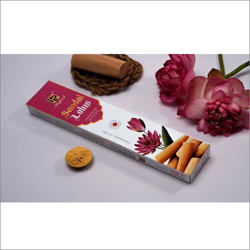 Sandal Lotus Incense Stick - Natural Bamboo, Standard Size, Black Color | Includes Incense Holder, Straight, Easy to Cleaned, Indian Style