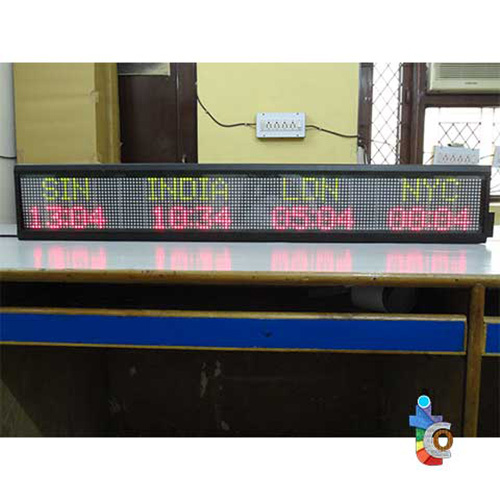 Multi Country Digital Clock - Rectangular Shape, Black Color | 1-year Warranty Included