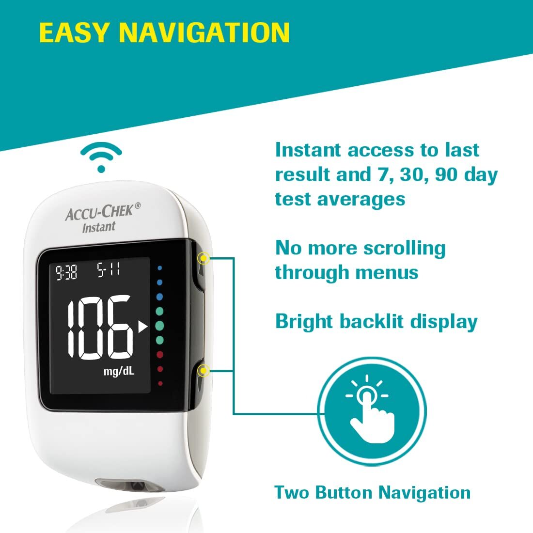 Accuchek Instant Blood Glucose Glucometer With Bluetooth With Vial Of 10 Strips 10 Lancets And A Lancing Device Free For Accurate Blood Sugar Testing