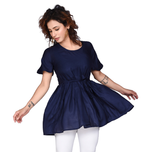 मैरून Ac1017 सॉलिड प्लेन ट्यूनिक टॉप्स