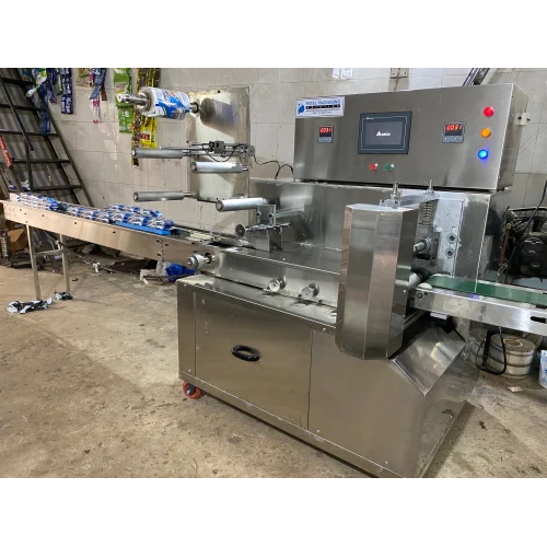 Brush Packing Machine - Stainless Steel, 3600 x 1500 x 2000 mm | Automatic Heavy-Duty Packing, PLC Control System, Silver Design