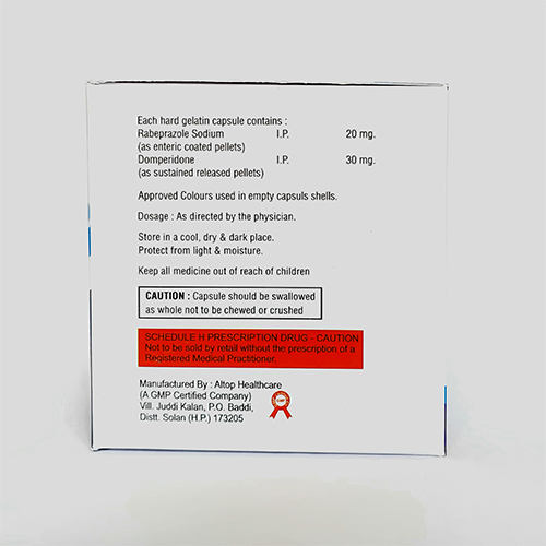 Rabeprazole Sodium (Ec) And Domperidone (Sr) Capsules - Recommended Dosage, Ideal For Gastrointestinal Relief At Room Temperature Storage