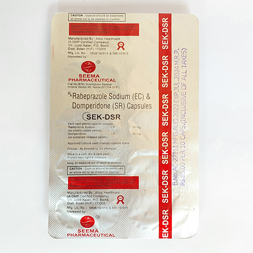 Rabeprazole Sodium (Ec) And Domperidone (Sr) Capsules - Recommended Dosage, Ideal For Gastrointestinal Relief At Room Temperature Storage