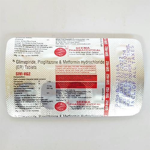 Glimepiride Pioglitazone And Metformin Hydrochloride Tablets General Medicines
