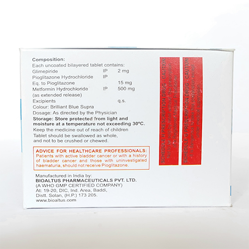 Glimepiride Pioglitazone And Metformin Hydrochloride Tablets General Medicines