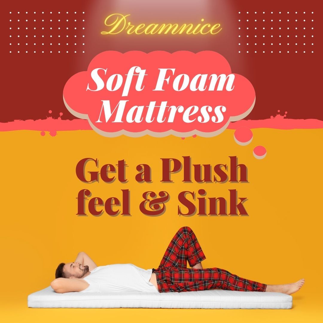 Softanzo Soft Foam Mattress - Jacquard Knit, 72x72 Inch, Grey | 250 Gsm Breathable Fabric, 6 Inch Thickness, Fully Washable, 2 Times Softer, Perfect For Pressure Relief