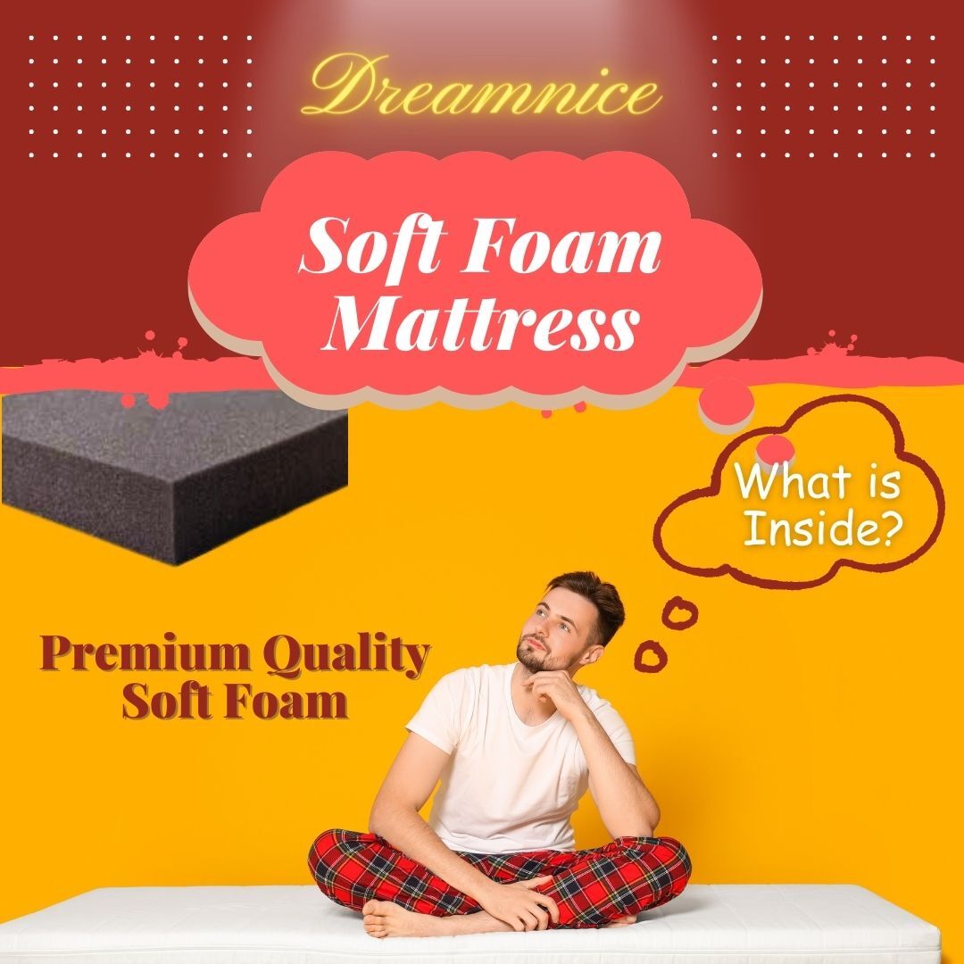 Softanzo Soft Foam Mattress - Jacquard Knit, 72x72 Inch, Grey | 250 Gsm Breathable Fabric, 6 Inch Thickness, Fully Washable, 2 Times Softer, Perfect For Pressure Relief