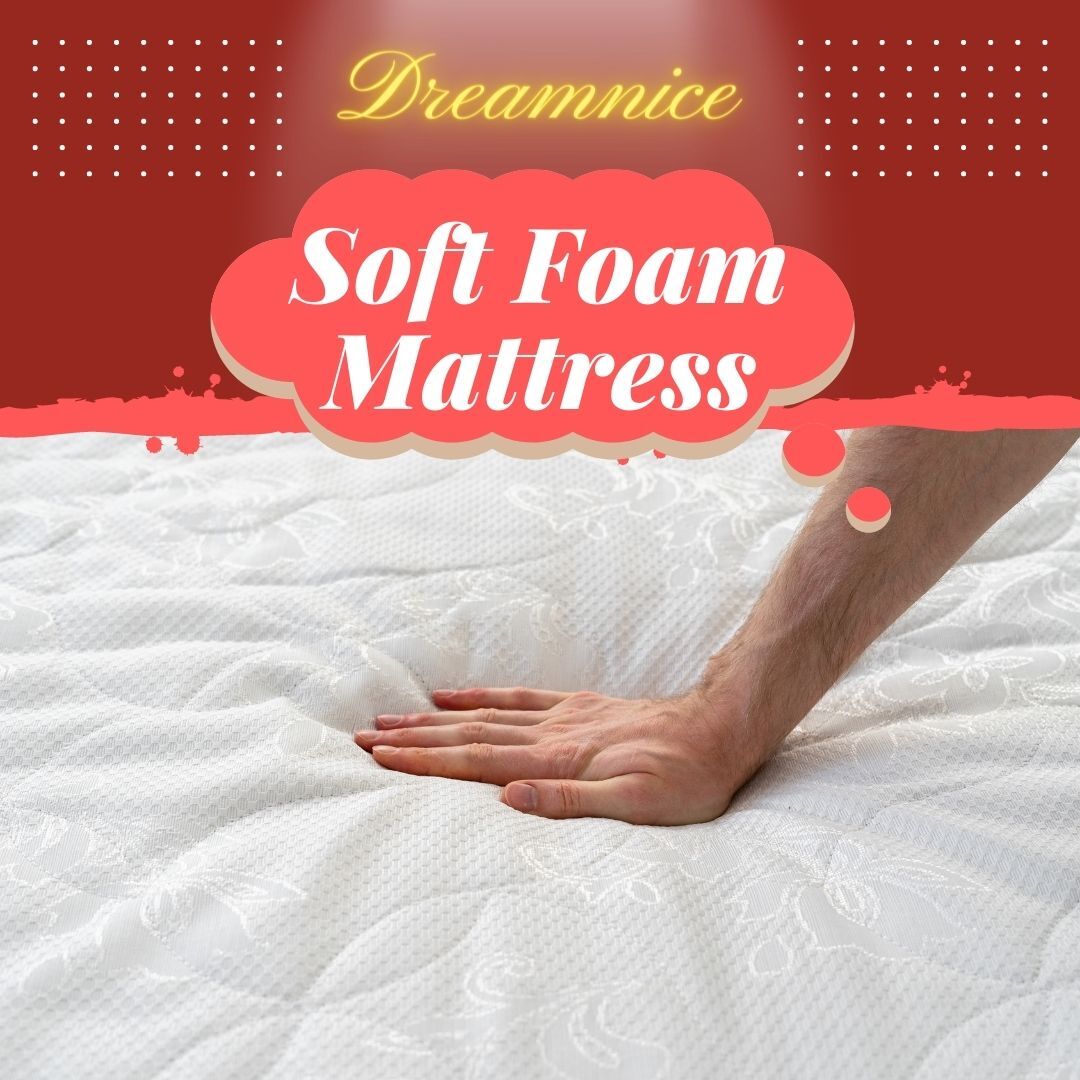 Softanzo Soft Foam Mattress - Jacquard Knit, 72x72 Inch, Grey | 250 Gsm Breathable Fabric, 6 Inch Thickness, Fully Washable, 2 Times Softer, Perfect For Pressure Relief