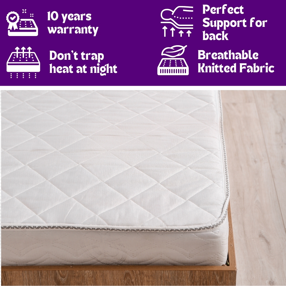 Super Comforto Mattress - Jacquard Foam, Custom Size | 7-zone Orthopedic Support, Anti-fungal, Promotes Healthy Blood Circulation