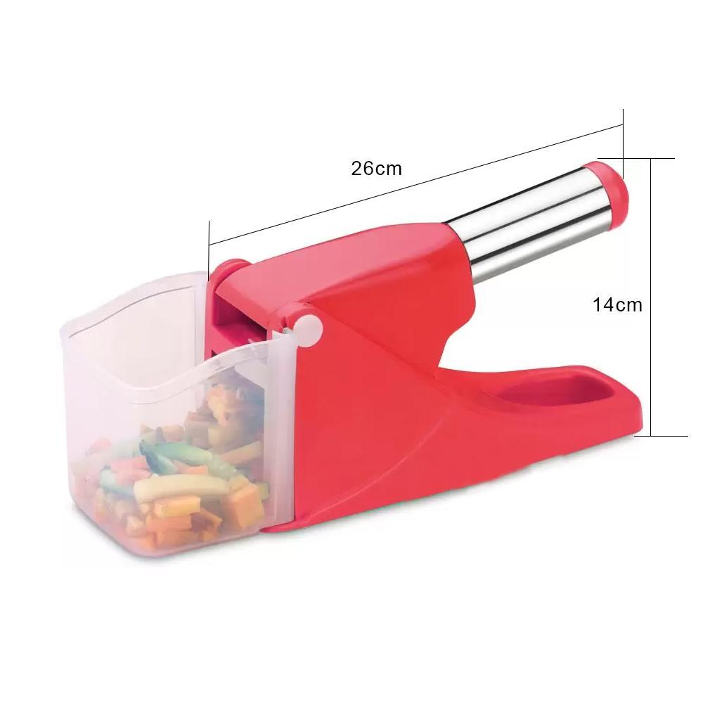 Virgin Plastic French Fry Chipser, Potato Chipser/potato Slicer With Container (114) - Plastic & Stainless Steel, 26x13.5x14 Cm, Multi/assorted Color