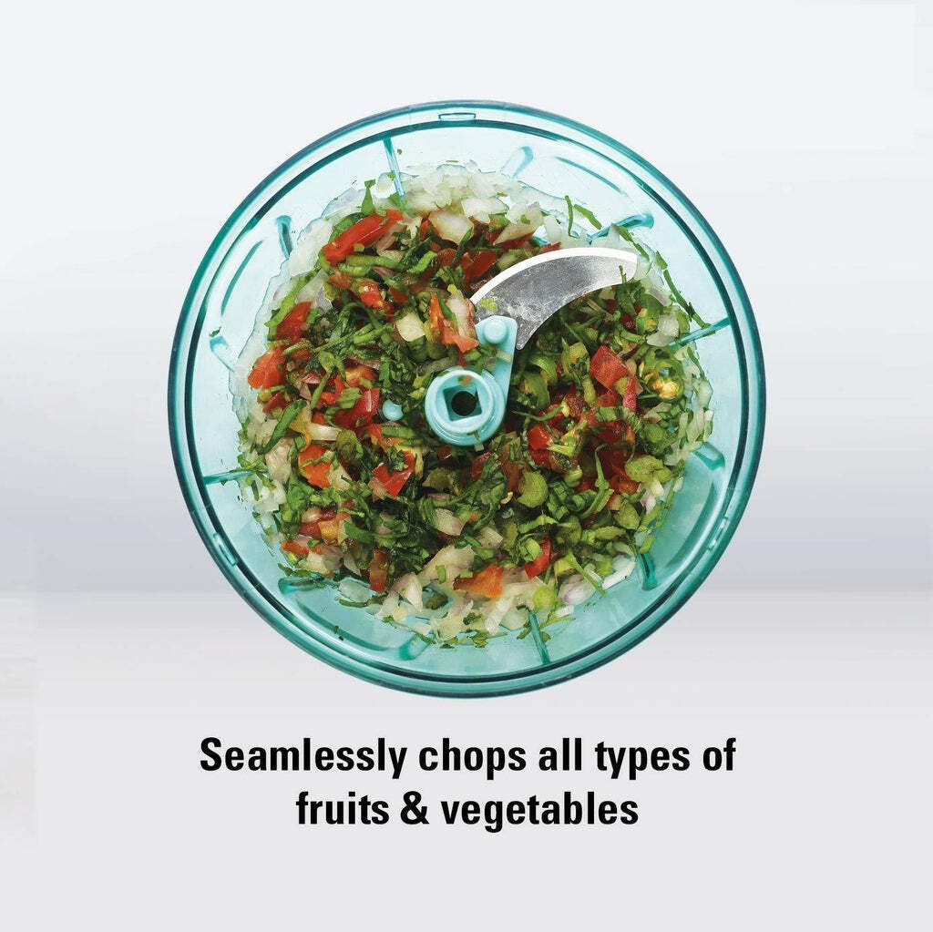 Manual Handy And Compact Vegetable Chopper/blender (0727) - Stainless Steel, 13x10x13.5 Cm, Multi/assorted | Manual Handy Food Chopper
