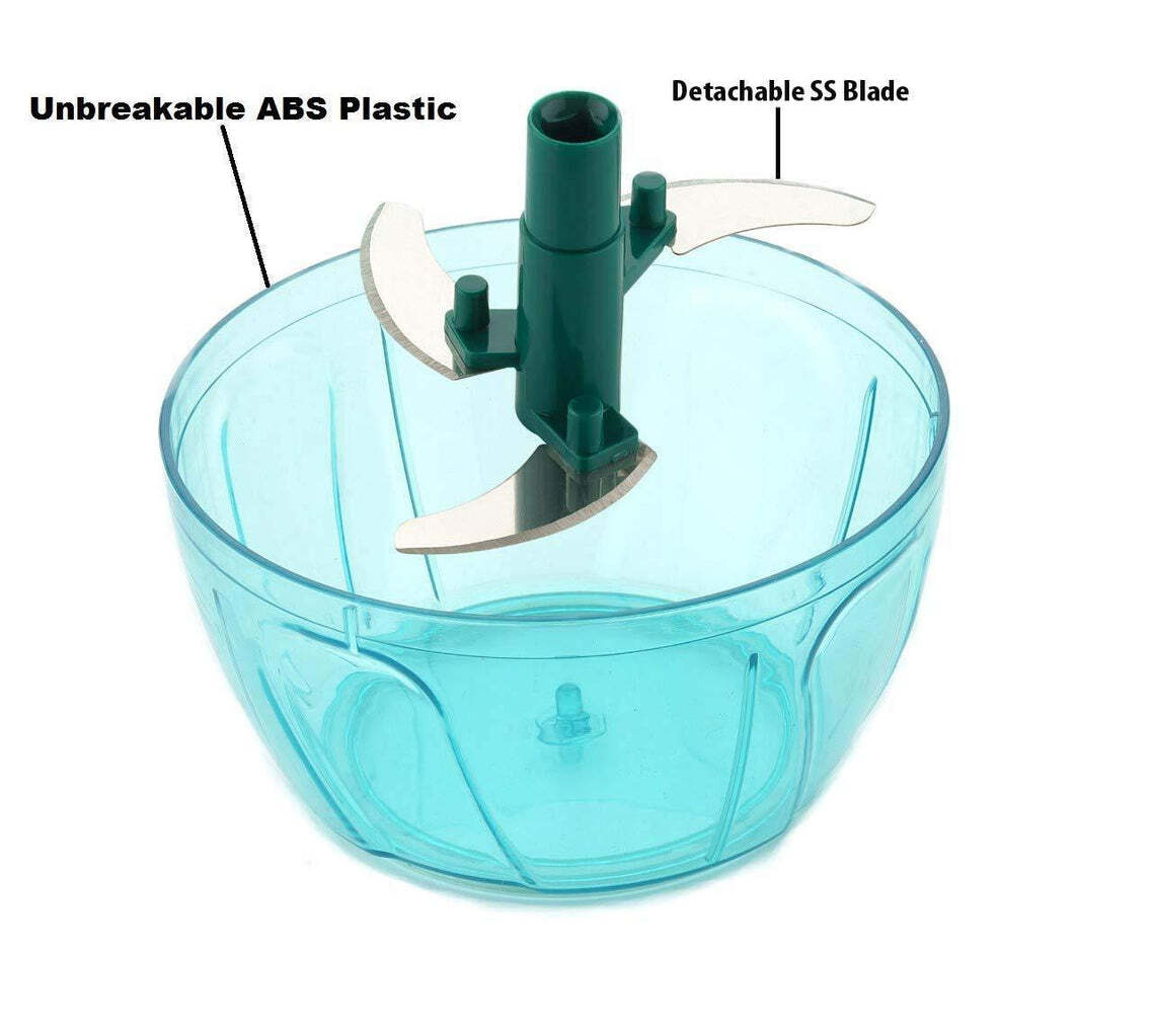 Manual Handy And Compact Vegetable Chopper/blender (0727) - Stainless Steel, 13x10x13.5 Cm, Multi/assorted | Manual Handy Food Chopper
