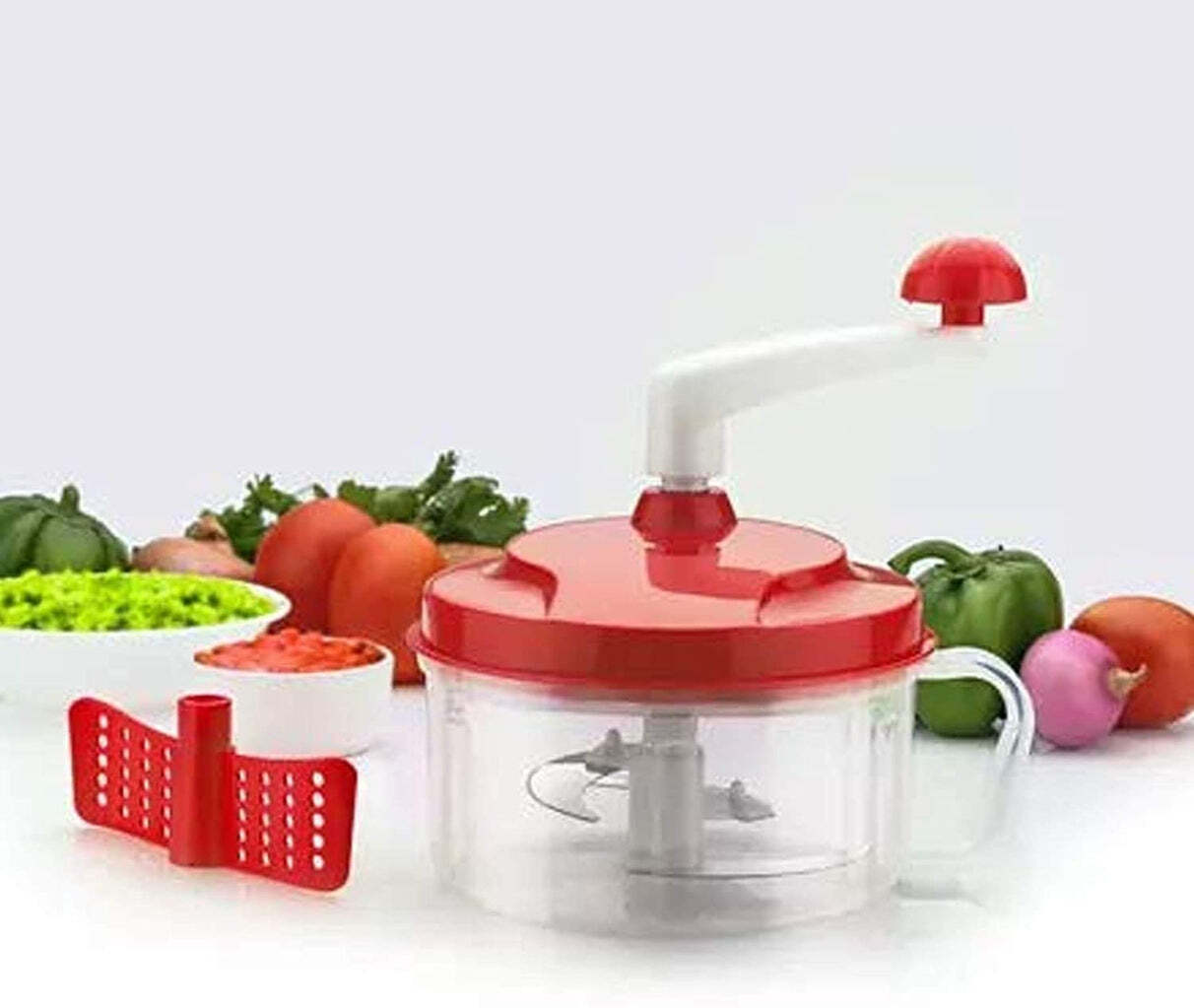 Kitchen Food Processor (Chop N Churn) (0178) - Plastic, 16.5x16.5x12.5 Cm, Assorted Green Color | Versatile Chopping And Mixing Functionality