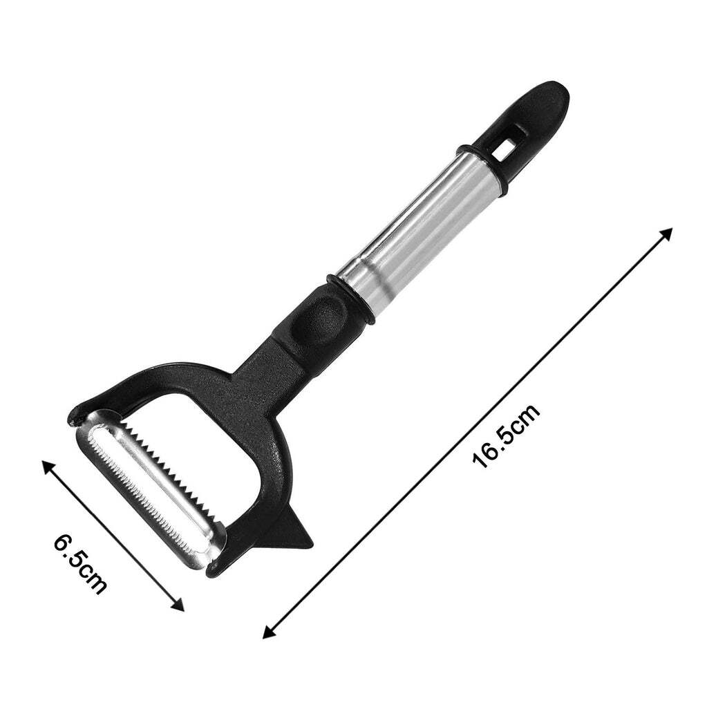 2-in-1 Double Julienne And Vegetable Peeler (2618) - Stainless Steel, 16x7x3 Cm, Silver & Black | Versatile Julienne Design, Easy Grip Handle