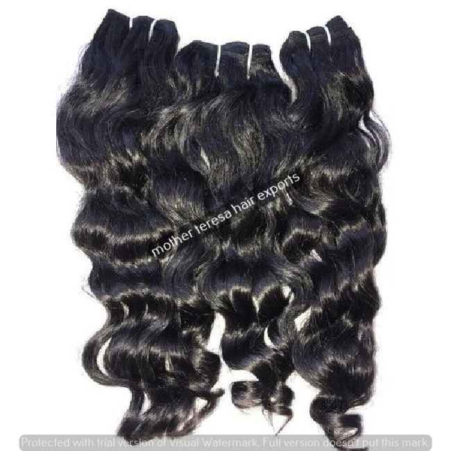 Indian Natural Wavy Hair Extensions - Length: 203.2 - 1016 Millimeter (Mm)