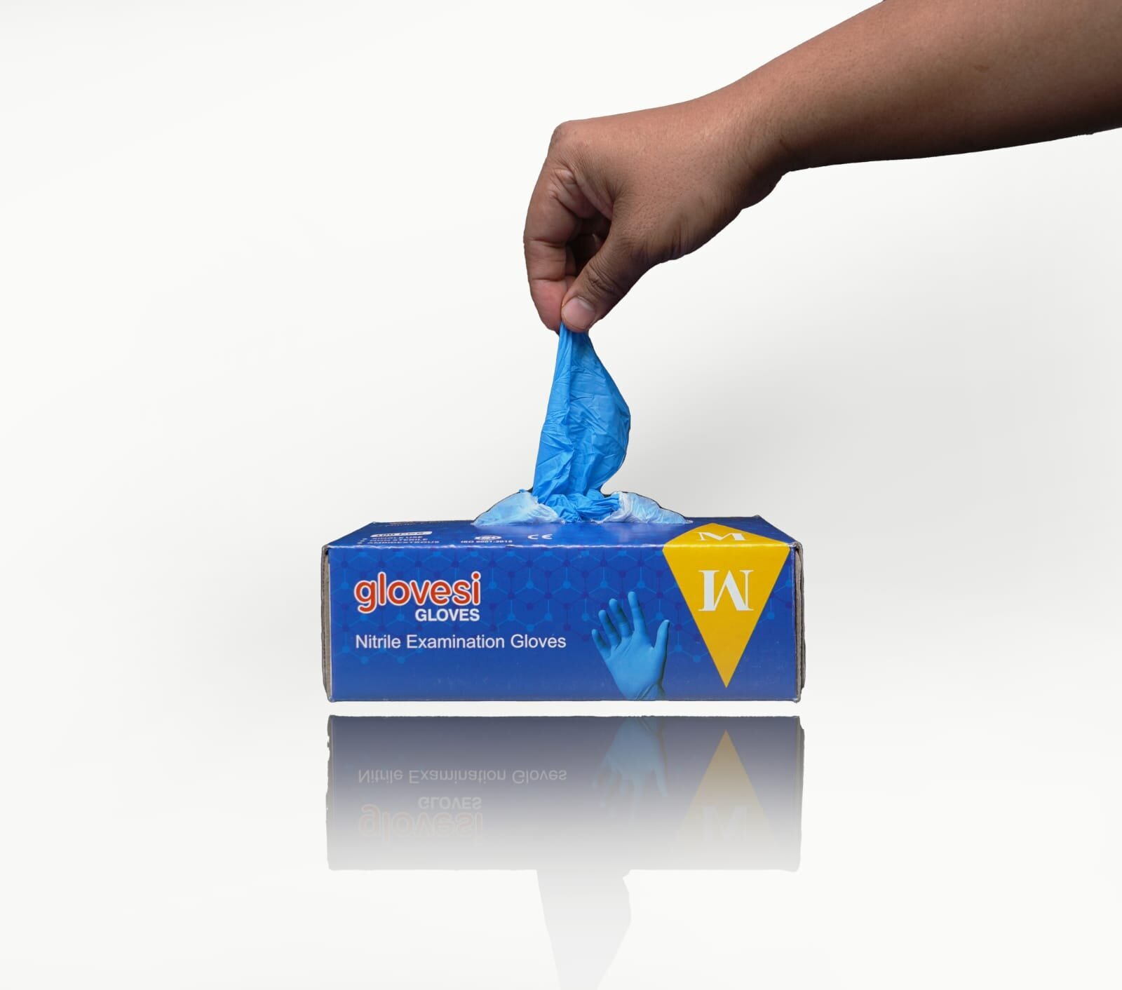 18 Inches Nitrile Gloves - Nitrile Elbow Length Blue Color Powder Free 26-28 Gm/pair | Full Dipped Waterproof Disposable For Medical Use