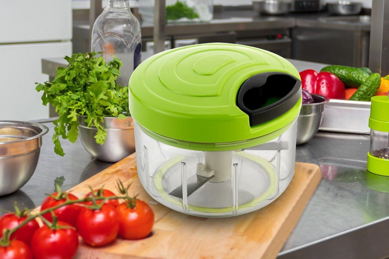 Manual Food Chopper Compact And Powerful Hand Held Vegetable Chopper - Stainless Steel