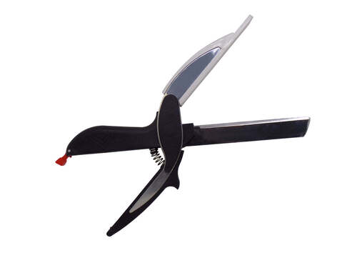 2 In 1 Kitchen Vegetable Smart Cutter And Chopper (0067) - Stainless Steel, 25x7x3 Cm, Black | Smart Scissor Design For Effortless Vegetable Cutting