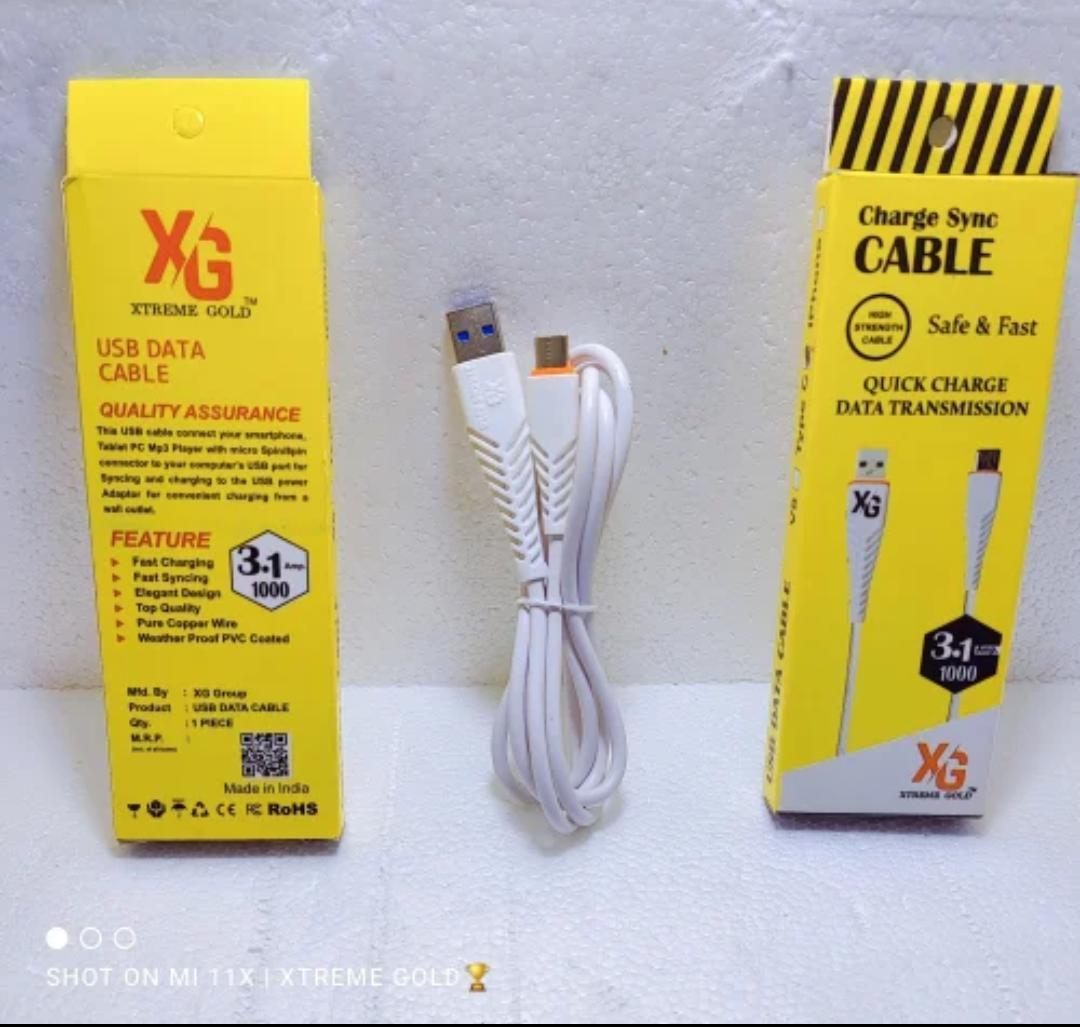 Usb Data Cable - High Speed Micro Usb, Attractive White Color, Lightweight Design For Super Fast Charging And Data Transmission