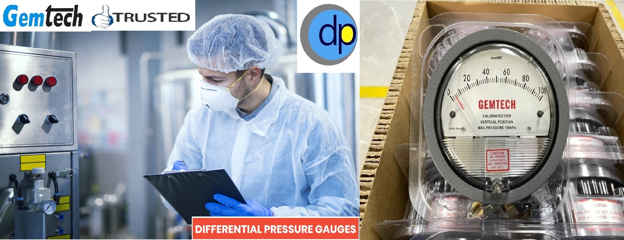 Gemtech Differential Pressure Gauges By Darya Ganj Accuracy: A 2% Of Full Scale (A 3% On A 0