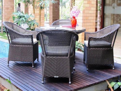 2 Chairs And Table Set (Brown) Application: Garden