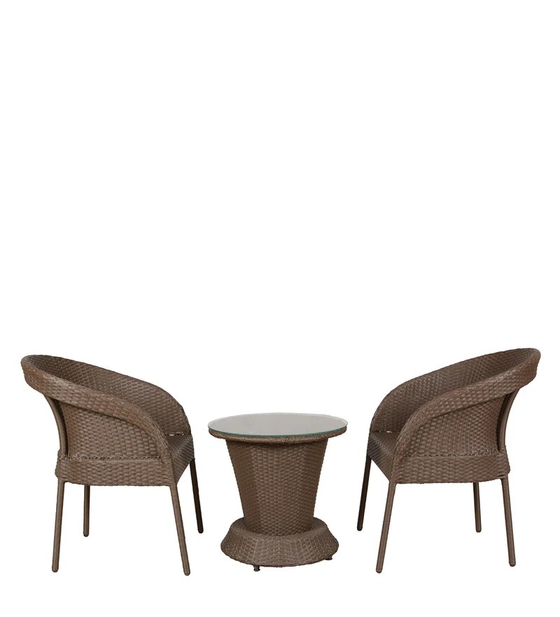 2 Chairs And Table Set (Brown) Application: Garden