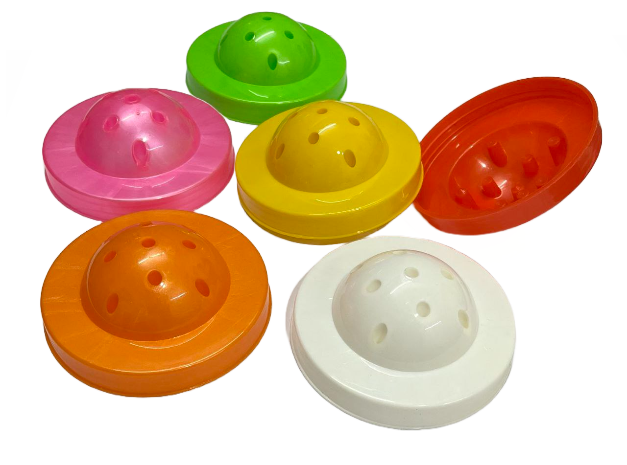 96 Mm Lolipop Cap - Plastic, 96 Mm Diameter, Yellow, Pink, Red | Customizable Screw Cap Ideal For Jars, User-friendly Design, Lightweight