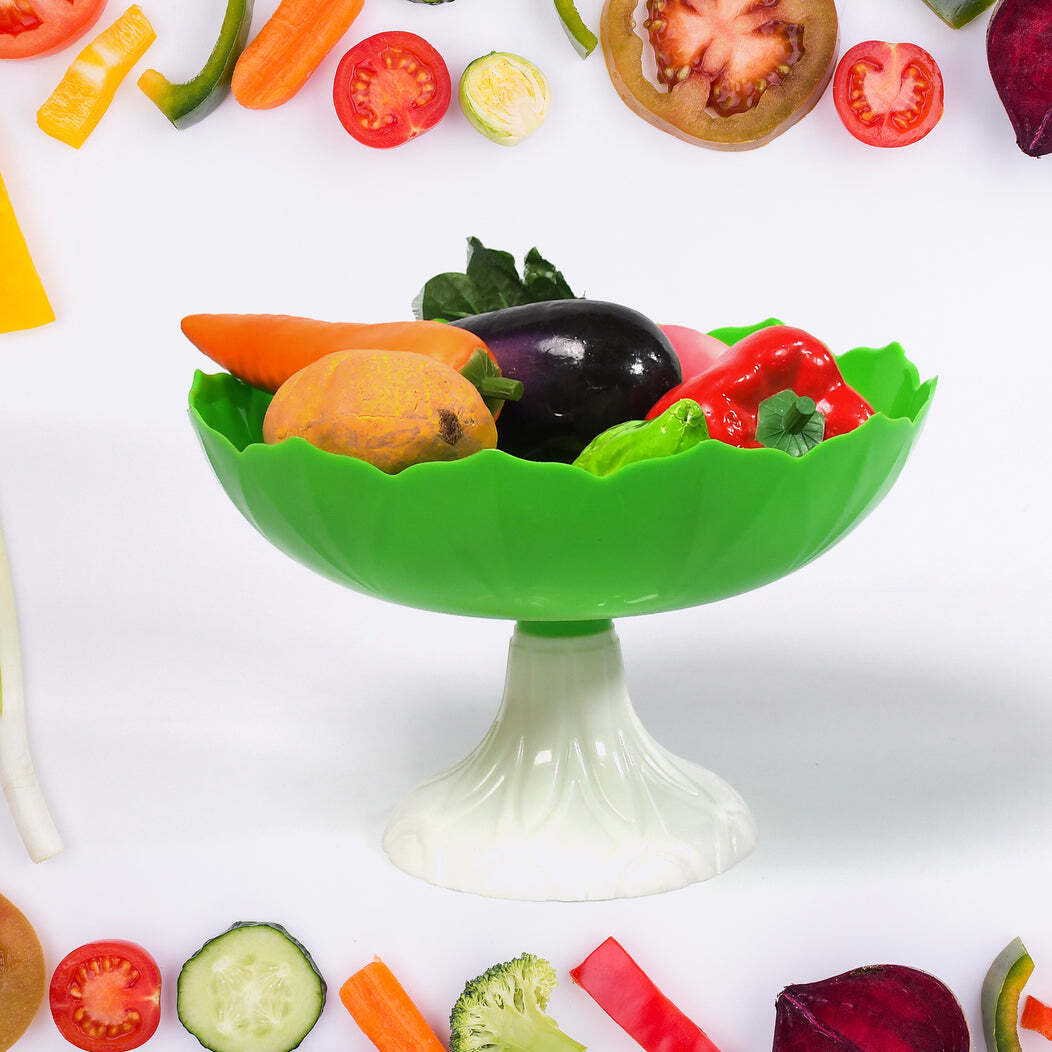 Fruit Storage Basket (2459a) - Plastic, 26x26x18 Cm | Space Saving Design, Multi-functional Bowl For Fruits, Vegetables, And Storage, Easy To Clean