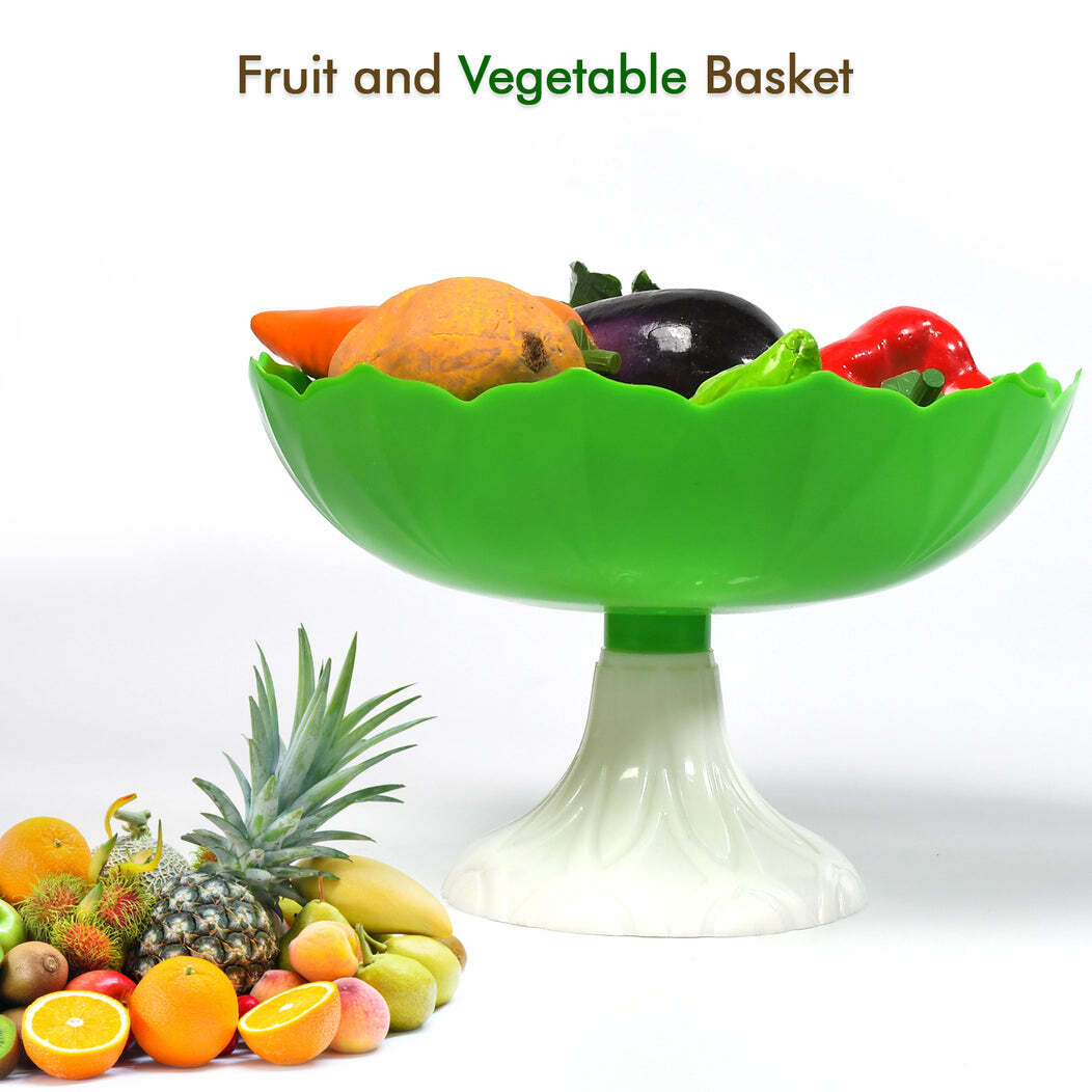 Fruit Storage Basket (2459a) - Plastic, 26x26x18 Cm | Space Saving Design, Multi-functional Bowl For Fruits, Vegetables, And Storage, Easy To Clean
