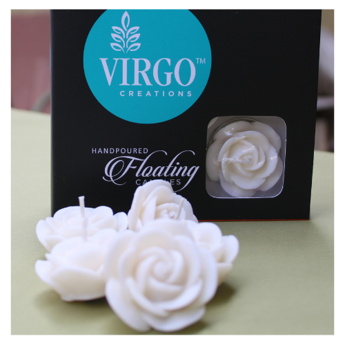 Rose Medium - Paraffin Wax 4.5x4.5x2.5 Cm | Handmade Floating Candle Set Of 5 Assorted Colors & Fragrances
