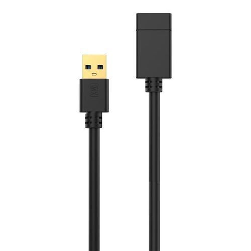 Mx Usb 3 A पुरुष से Usb 3 A महिला एक्सटेंशन केबल जिसमें 5 Gbps डेटा ट्रांसफर रेट और गोल्ड प्लेटेड कनेक्टर 3 मीटर है