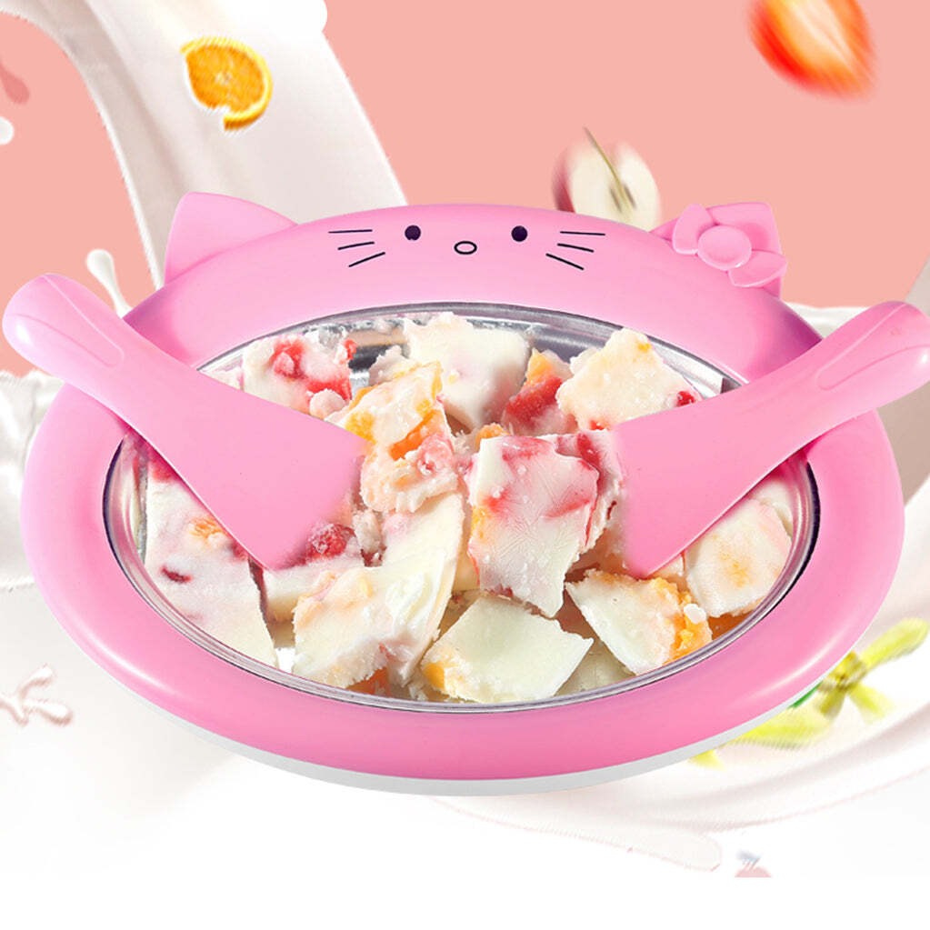 Multi / Assorted Ice-frying Machine Mini Ice Machine For Summer With Cartoon Design Home Fried Ice Cream Machine (2835)