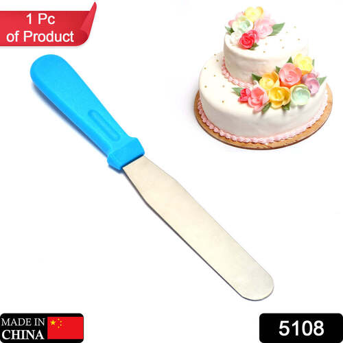 Angular Professional Steel Cake Palette Knife Icing Spatula (5108) - Steel Material, 28x3x2 Cm Size, Multi-assorted Colors | Ideal For Cake Icing And Decoration