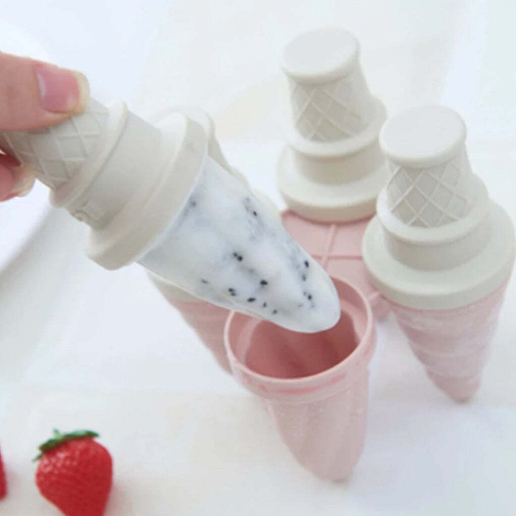 6 Pc Ice Candy Maker Ice Cream Mold - Other Material, 19x11x14 Cm, Multi/off-white | Versatile Use In Restaurants And Ice-cream Parlours