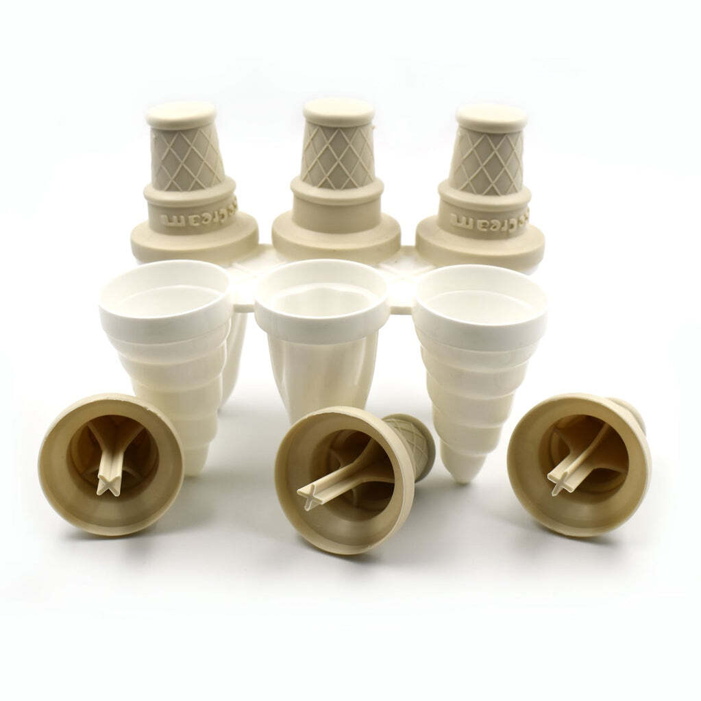 6 Pc Ice Candy Maker Ice Cream Mold - Other Material, 19x11x14 Cm, Multi/off-white | Versatile Use In Restaurants And Ice-cream Parlours