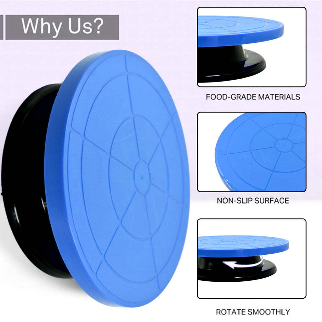 Multi / Assorted Rotate Round Cake Stand For Birthday Party Use (2099b)