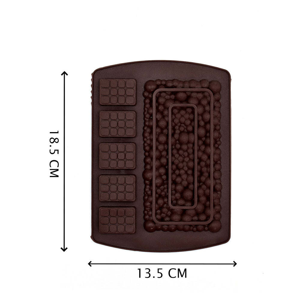 Small Bubble Chocolate Mould (4906) - Silicone Material, 19x14x3 Cm Size, Brown Color | Perfect For Creating Delicious Chocolate Treats