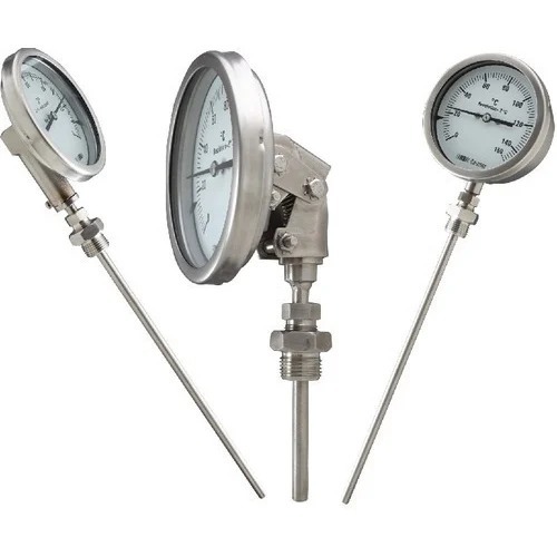 Baumer Bimetallic Temperature Gauge - 100/150 Mm Dial Size, Stainless Steel, Ip65 Rated | Temperature Range As Per Requirement, 1/2" Bsp Connection, Max Operating Pressure 15 Kg/cma