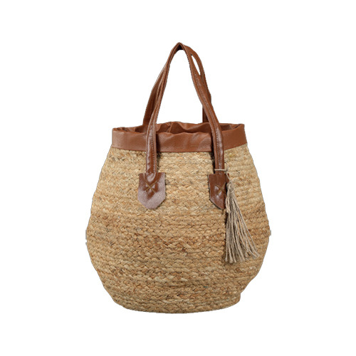 ब्राउन मॉडर्न हैंडवीव्ड जूट बैग