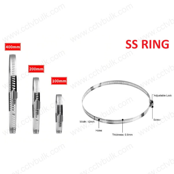 Cctv Ss Ring 200mm - 304 Grade Stainless Steel, Up To 185lbs Tensile Strength | Uv Resistant, Self Locking, Extreme Temp Resistance From -80â°c To +538â°c