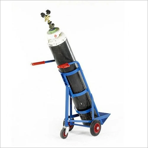 Golden Yellow Single Oxygen Gas Cylinder Trolley