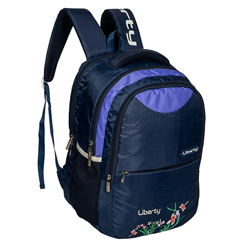Blue Vvxl Navy Bolt Flower Emb School Bag