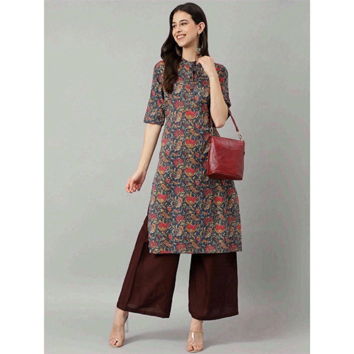 वॉशेबल डिज़ाइनर स्ट्रेट फिट कुर्ता